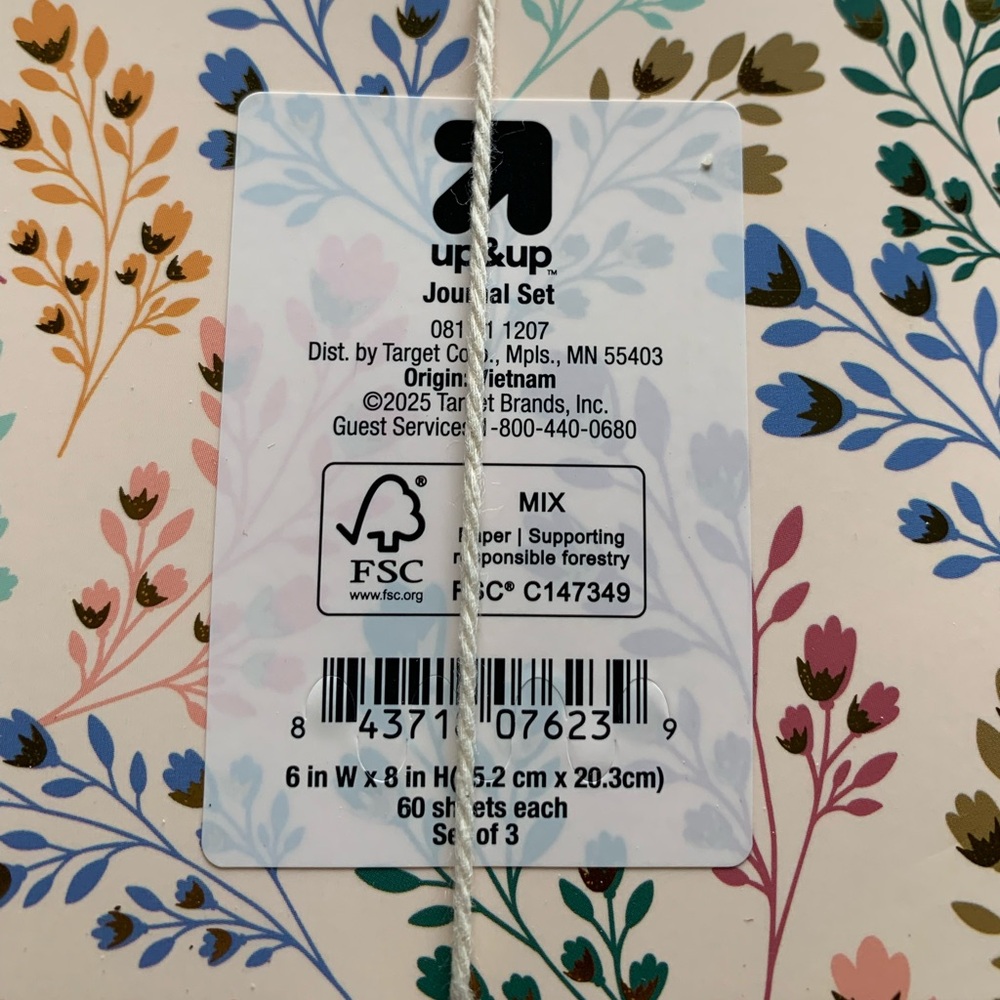 Up & Up 3pk Florals 6"x8" Journal Set - 60 Sheets Each NEW - Picture 5 of 5